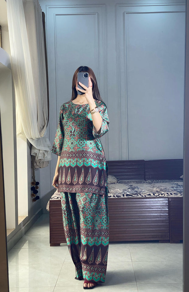 Green Brown Print Lulusar