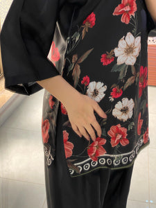 Black Flowers Print Lulusar