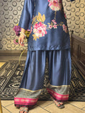 Blue Flowers Farshi Shalwar