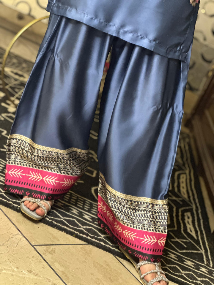Blue Flowers Farshi Shalwar