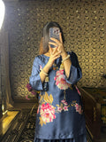 Blue Flowers Farshi Shalwar