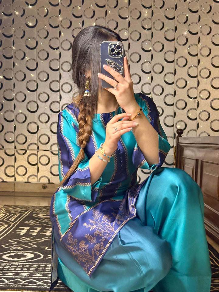 Blue & Purple Farshi Shalwar