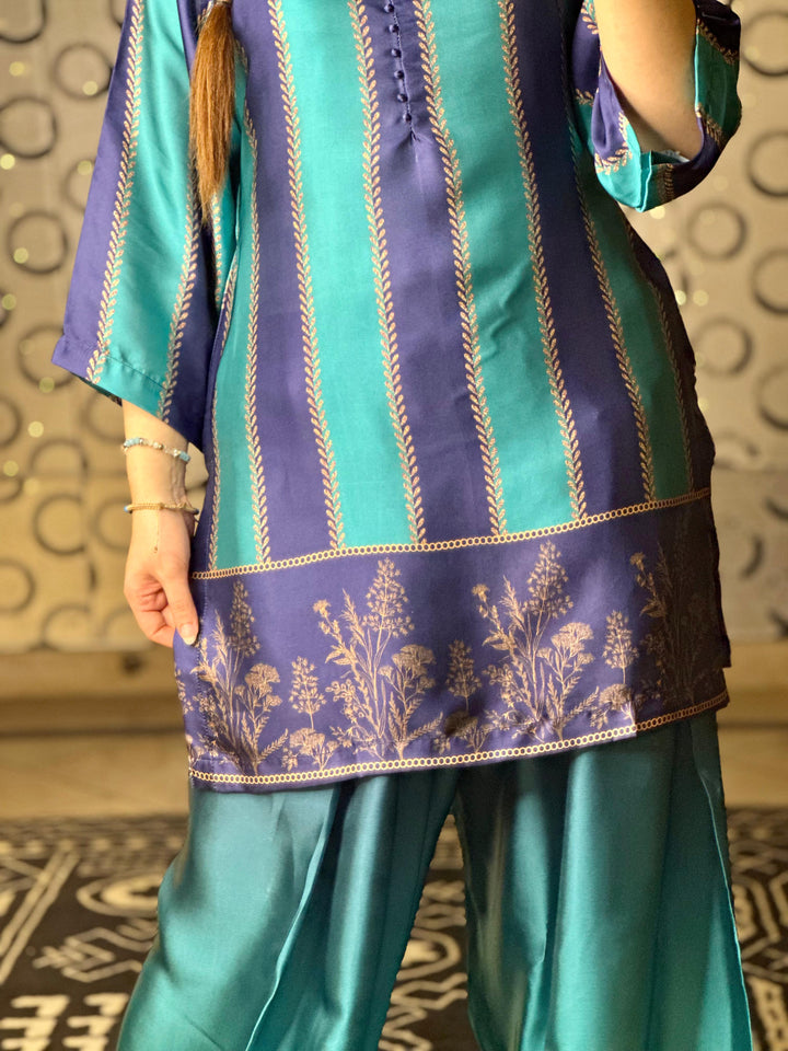 Blue & Purple Farshi Shalwar