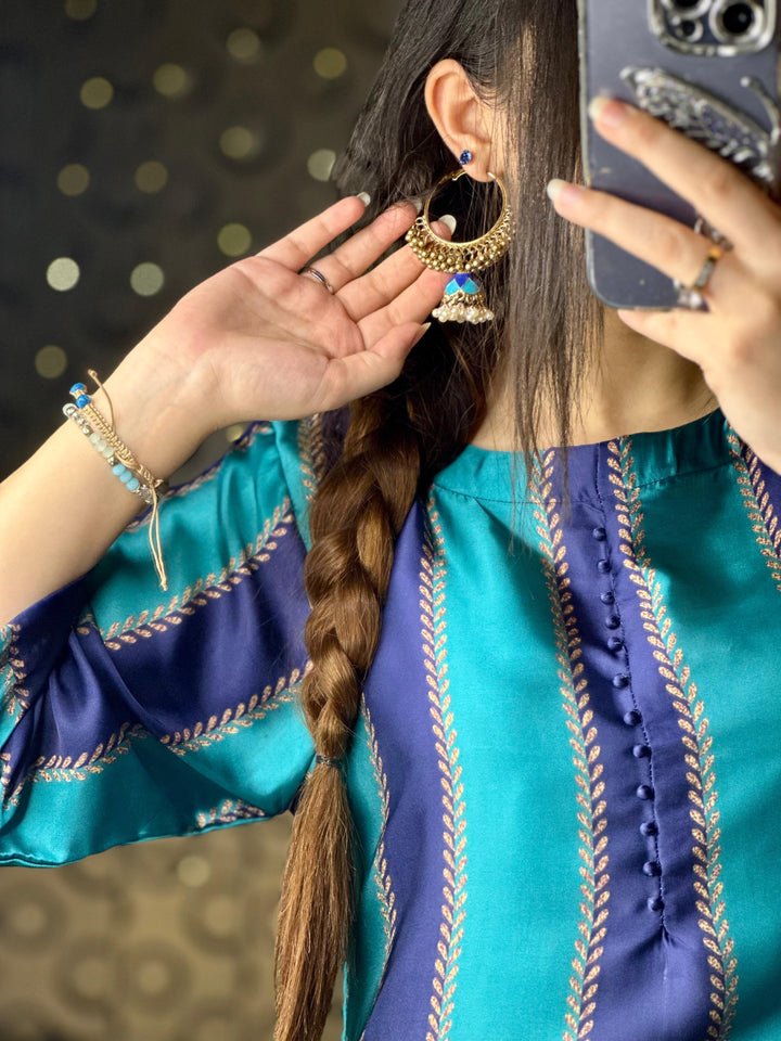 Blue & Purple Farshi Shalwar