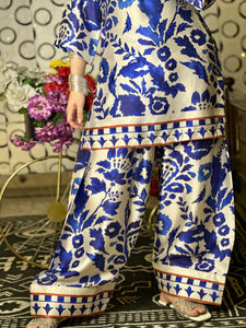 White & Blue Farshi Shalwar