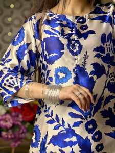 White & Blue Farshi Shalwar